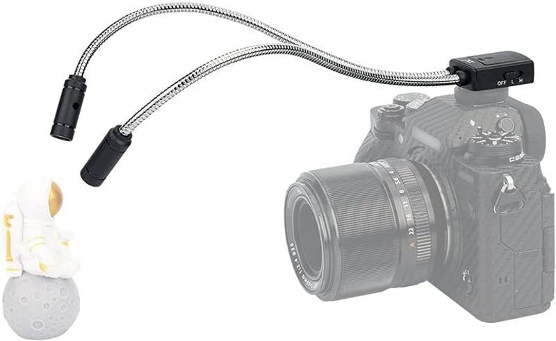 Lampe LED macro JJC 5600K premium à bras articulés pour reflex et hybride