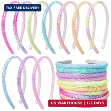 Glitter Headband for Girls Women Sparkle Headband Accessory Set of 10