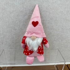 Valentines Day Gnome 8" Plush Pink Heart Red Polka Dot Tabletop Decor