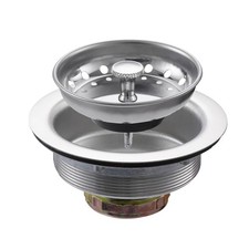 Kitchen Sink Stainless Steel Basket Strainer with Drain Assembly, 3-1/2 Inch ...