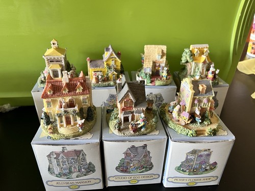 Vintage Easter Bunny Family Village - Lot of 8