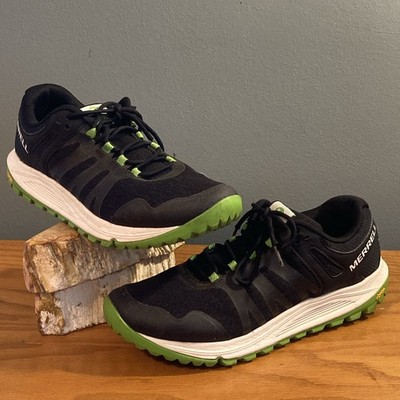 Merrell Nova Trail Hiking Comfort Running Shoes Mens Sz 9,5 Black Green J066245