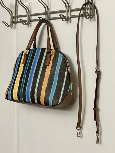Blue & Yellow pin striped Calvin Klein Bag - Picture 5 of 7