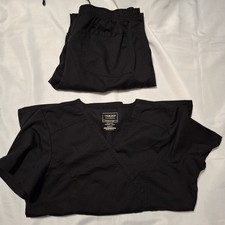 Cherokee Workwear Revolution Scrubs Top Womens Black Med. Unbranded Pants READ