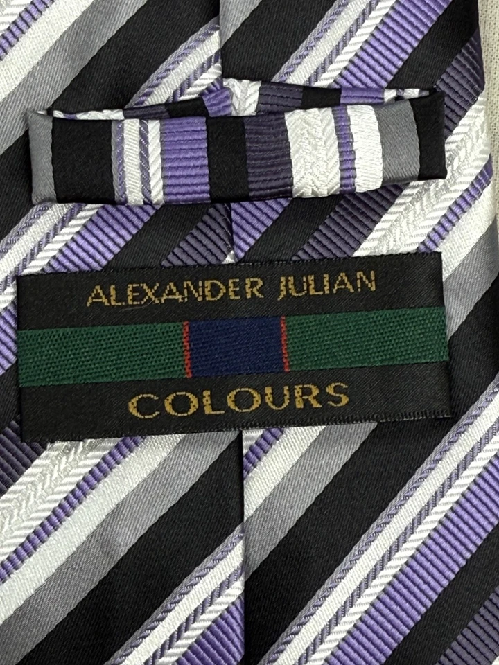 Corbata Alexander Julian Colores Hecha a Mano 100% Poliéster Hombre 57" Foto 4 de 4