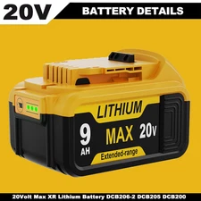 ✅Pack For DeWalt 20V 20 Volt Max 9.0AH Lithium Ion Battery DCB206-2 DCB205-2 NEW