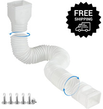 Expandable Flex Drain Downspout Extension Rain Pipe Spout Gutter Flexible 21-68"