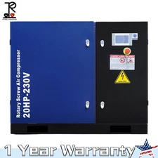 20HP Rotary Screw Air Compressor 74 CFM 125 PSI 230V 3-Phase 60Hz  Fixed Speed 