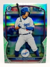 2023 Bowman Chrome 1st Yeiner Fernandez #BCP-138 Lunar Glow Green Refractor 