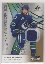 2019 SP Game Used Authentic Rookies Gold Jersey Relics 237/599 Quinn Hughes 10x3