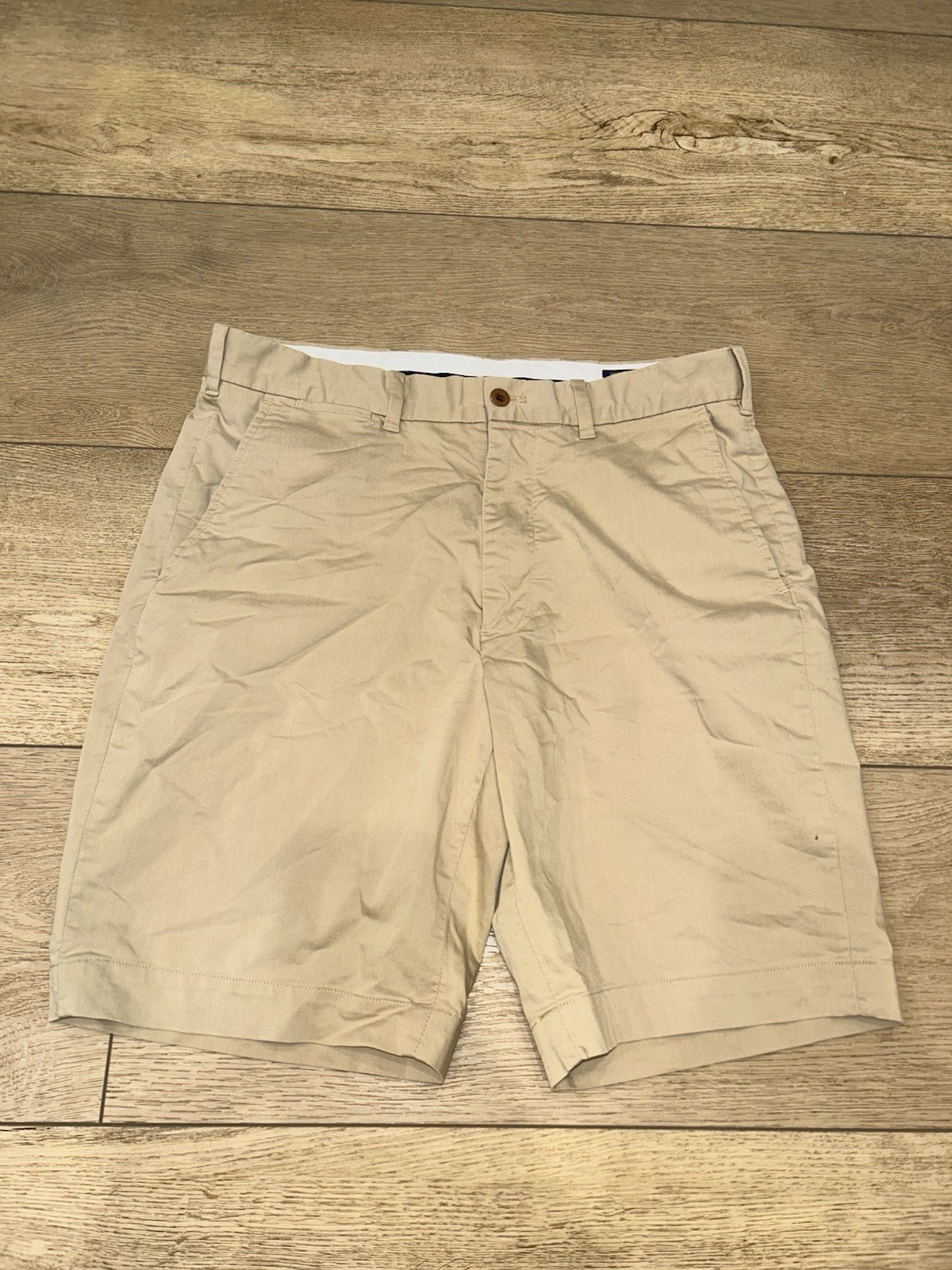 Polo Ralph Lauren Shorts Mens 32 Beige Golf Classic Fit Chino Twill Flat Front