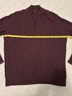Izod 1/4 Zip Mock Neck Pullover Cable Knit Sweater Men’s Size XL Purple — photo 6