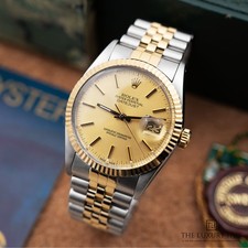 Rolex Datejust 36- 16013 - 1988, Vintage Steel & Yellow Gold Champagne Dial