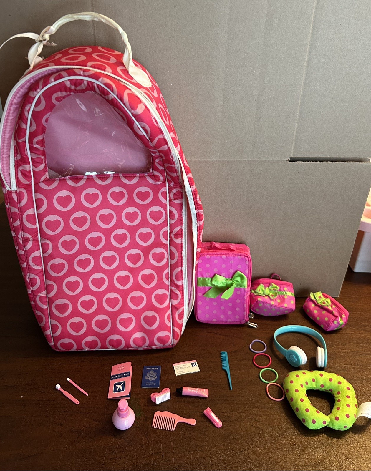 Our Generation Doll Carrier Backpack + ACCESSORIES Going My 