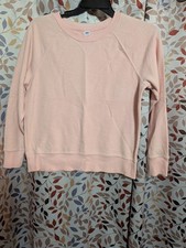 Old Navy Women's Pink Fleece Pullover Crewneck Raglan Sweatshirt Size S