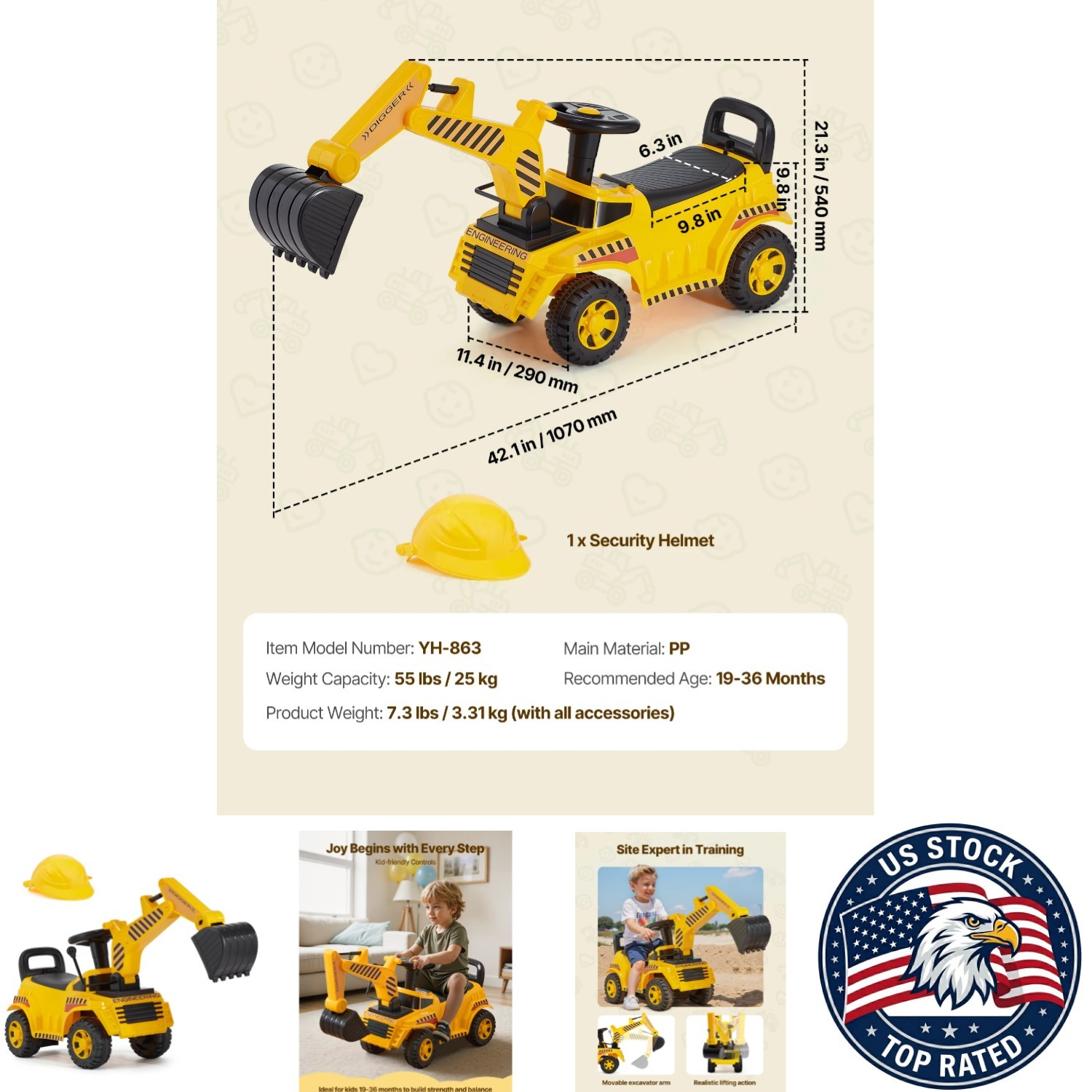 Excavator Digger Toy Image 1