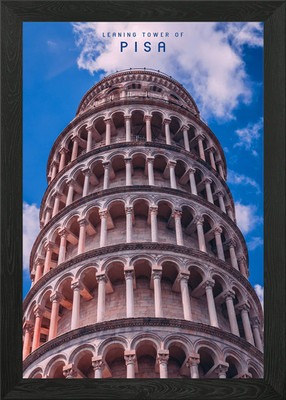 Leaning Tower of Pisa Framed Wall Art Poster Canvas Print Picture
