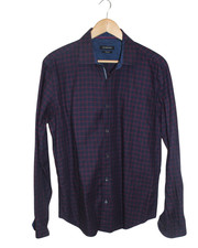 Bugatchi Button Down Flip Cuff Plaid Size Large 100 Cotton