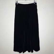 Vintage Ralph Lauren Skirt Black Velvet Midi Equestrian Classic 26" Waist XS