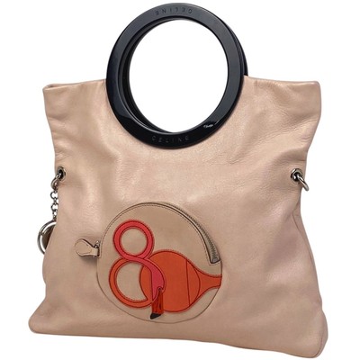 CELINE Logo Hand Bag 2WAY Shoulder Bag Cruise Line 2008 Flamingo Hand Bag ...