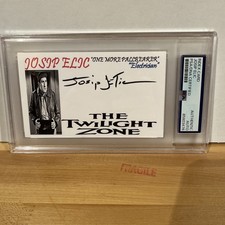 Encapsulated PSA/DNA SIGNED JOSIP ELIC Twilight Zone Autographed Index Card Rare