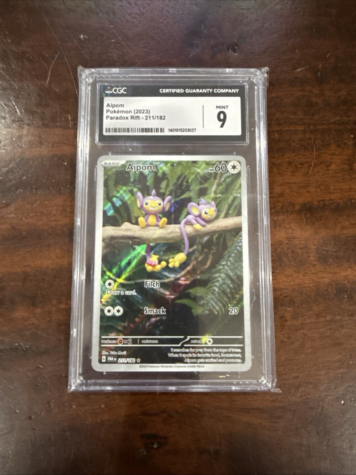 2023 POKEMON PAR EN-PARADOX RIFT ILLUSTRATION RARE #211 AIPOM CGC 9