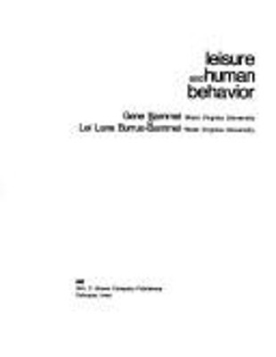Leisure and Human Behavior Hardcover Gene, Bammel, Lei Lane Burru