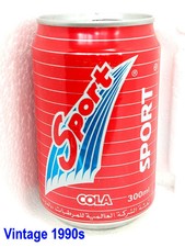 SPORT COLA Vintage Empty Soda Can 300ml Qatar 1995 Top Open Collectible
