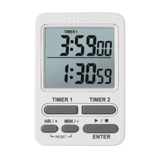 Taylor Dual Event Digital Timer w/Clock, Whit...
