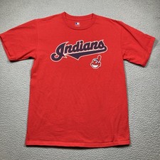 Cleveland Indians T Shirt Adult Medium Red Short Sleeve Chief Wahoo Banned Logo