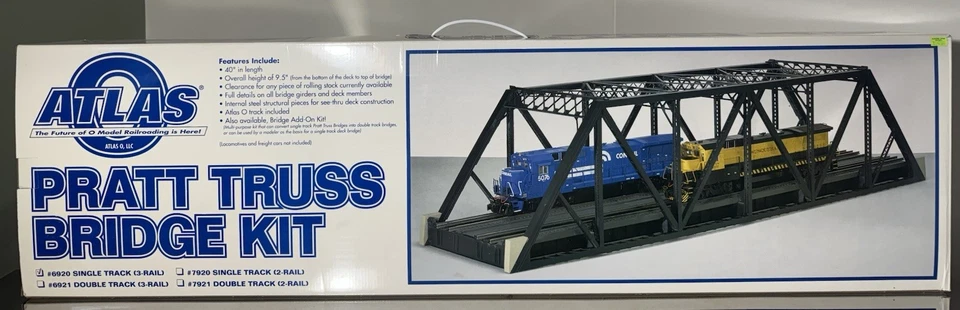 Atlas O scale Bridge, Single Track 3-Rail Pratt Truss Bridge Kit, #6920 - Image 3 of 4