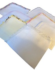 Vintage Lot Of 7 Crochet Edge Hankies VGC   