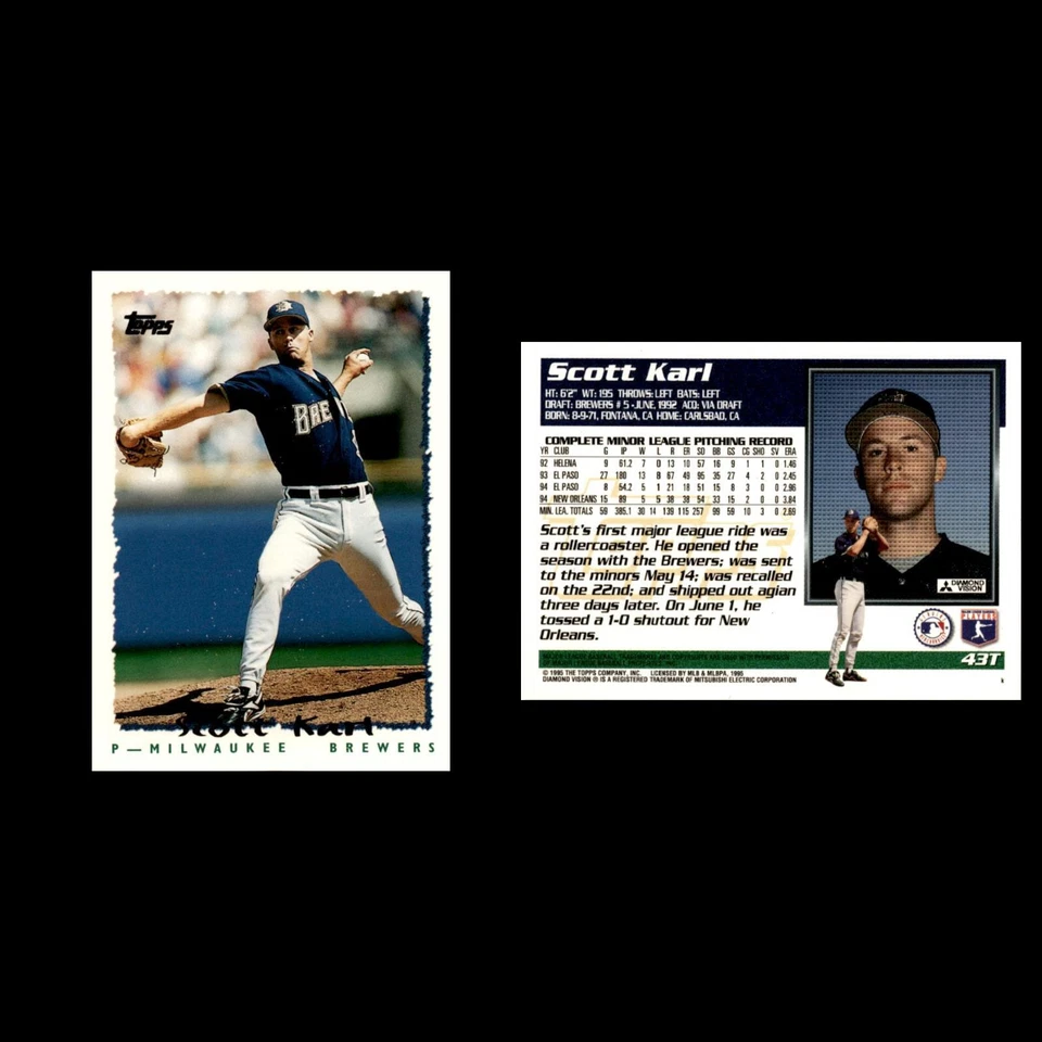 Scott Karl Rookie #43T 1995 Topps Traded - Rookies Milwaukee Brewers Baseball NM - Image 3 of 3