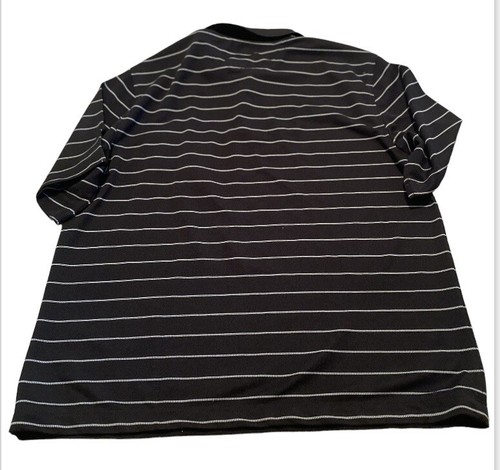 Greg Norman For Jesse Ella Size Large Striped Golf Tshirt Play Dry Top Black Men - Picture 2 of 5