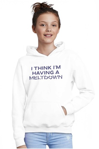 Funny Sarcastic I Think Im Having A Meltdown Youth Hooded Sweatshirt Boy or Girl - Picture 3 of 7