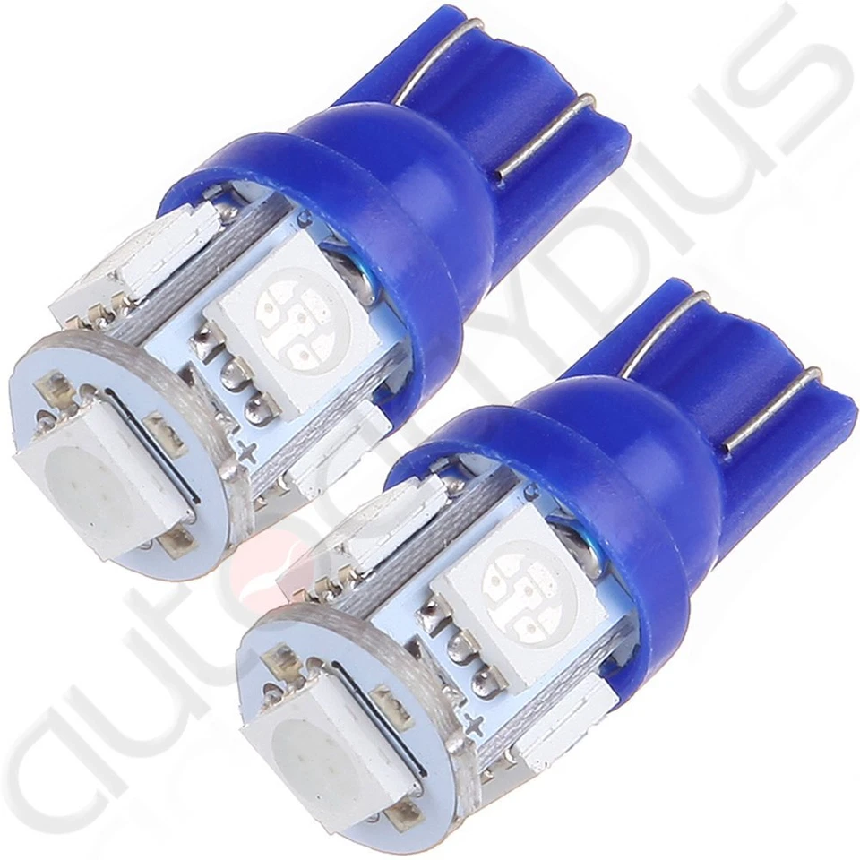 10 Piezas T10 Azul LED 5SMD Cuadro de Instrumentos Bombilla para JEEP + Enchufes de 1/2" Foto 3 de 4