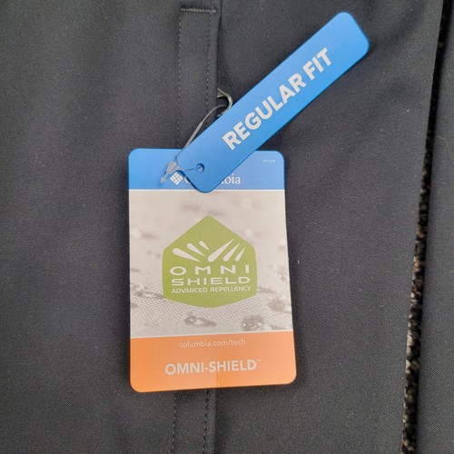 Columbia Jacket Mens Medium Black Bowen Lake Softshell Full Zip Omni Shield NWT - Picture 8 of 12