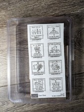 NEW STAMPIN UP LOVE NOTES Set of 8 Small 1" Wood Mounted Rubber Stamps