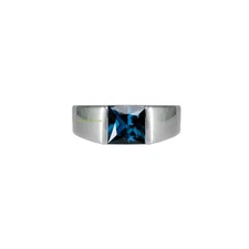 Natural London Blue topaz Gemstone 925 Sterling Silver Ring For men's #C6609