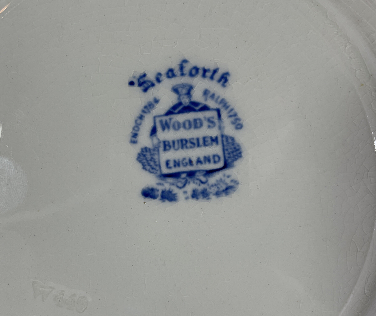 Vintage Woods Burslem England SEAFORTH Blue 8-7/8” Plate Enoch Ralph