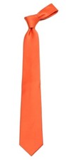 Casual Solid Orange Satin Plain Necktie Men's Tie Wedding Formals