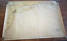 Map Nautical Chart Approaches To NY Nantucket Shoals 5 Fathom Bank 1939 Vintage