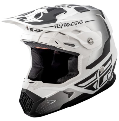 NEW FLY RACING TOXIN ORIGINAL HELMET MATTE WHITE/BLACK XS- MOTORCYCLE/ATV
