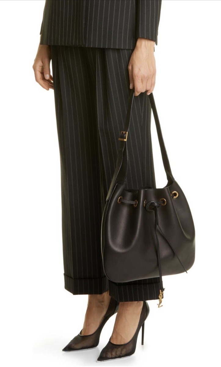 SAINT LAURENT Medium Paris VII Leather Hobo Shoulder Bag