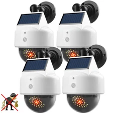 1-4PCS Solar Dummy Security Camera Fake Waterproof LED Light Surveillance 