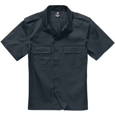 Brandit US Shirt 1/2 Work Security Army Gear Uniform Mens Short Sleeved Black