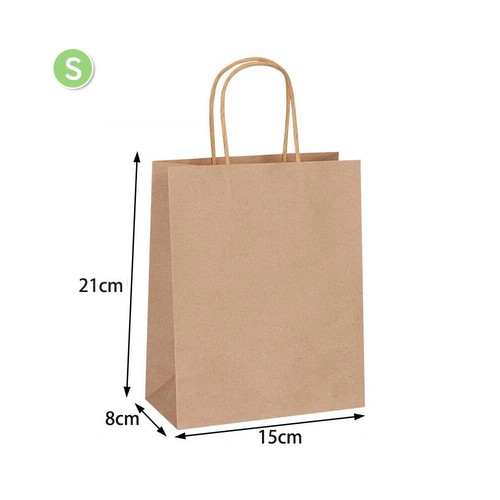 500X Kraft Paper Bags Gift Shopping Carry Craft Brown Retail Bag with Handles - Picture 12 of 23