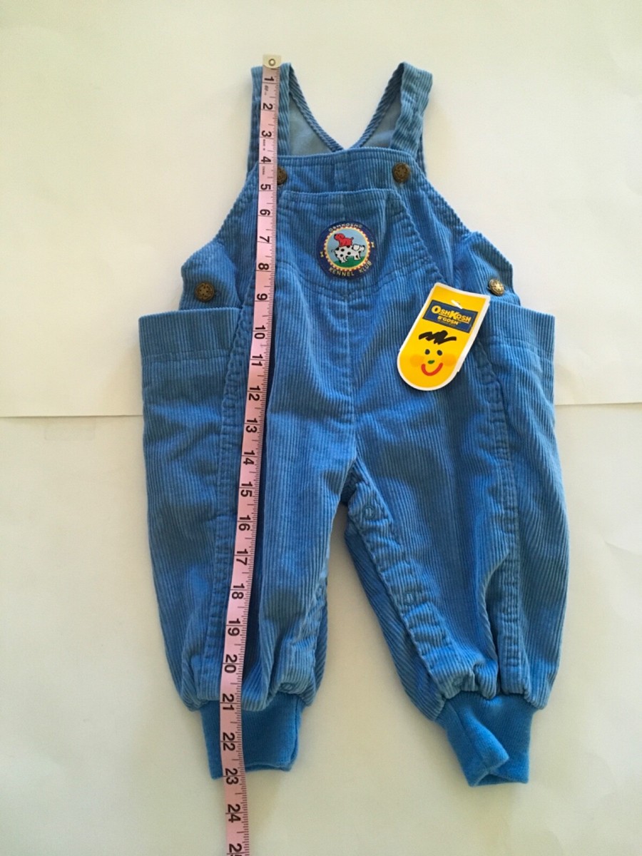 VTG Oshkosh B'Gosh 12 Months Kennel Klub Overalls Blue Corduroy