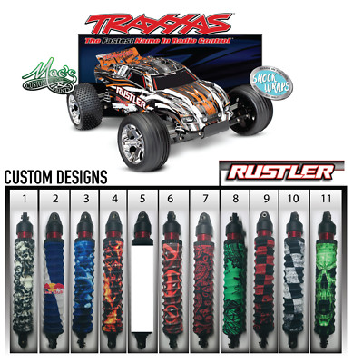 *FITS*  Traxxas Rustler 1/10 RC Shock Wraps- Dust Sox - Shock Covers Vol. 1