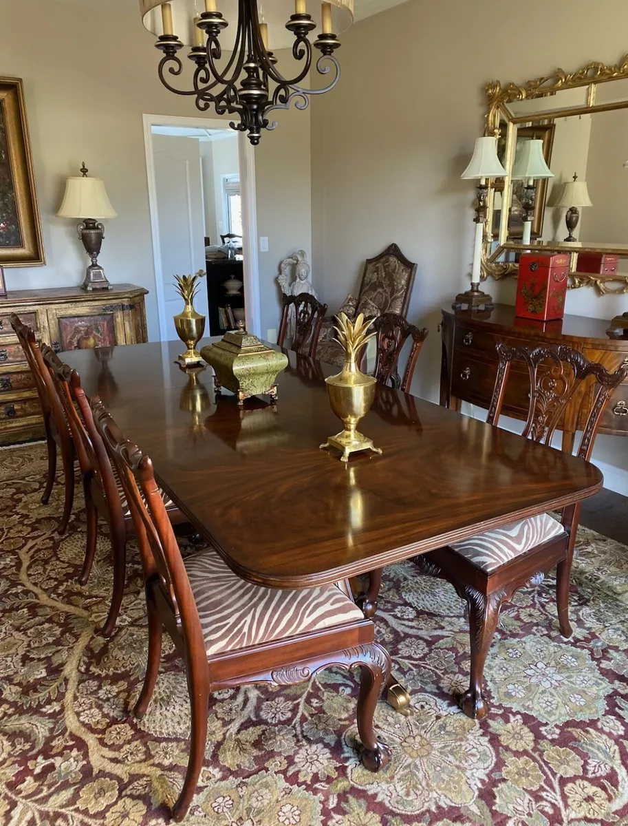 Maitland Smith Model 8100 35 Regency Mahogany Dining Room Table 6 Chairs